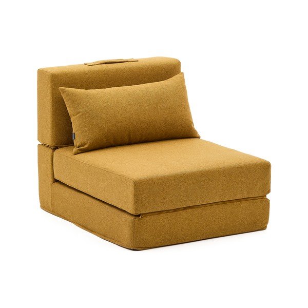 Musztardowy rozkładany fotel Arty – Kave Home