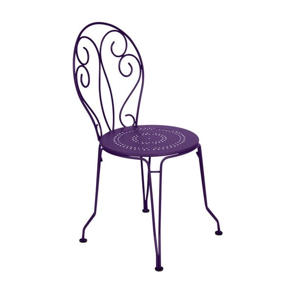 Fioletowe krzesło metalowe Fermob Montmartre