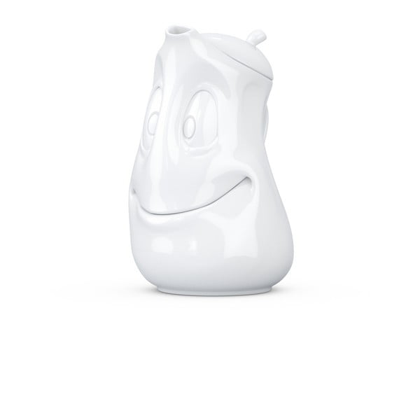 Biały roześmiany porcelanowy dzbanek do herbaty 58products, 1,2 l-image-2