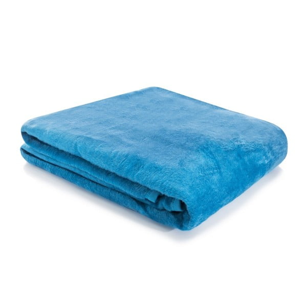 Niebieski koc Homedebleu Odette, 180x220 cm