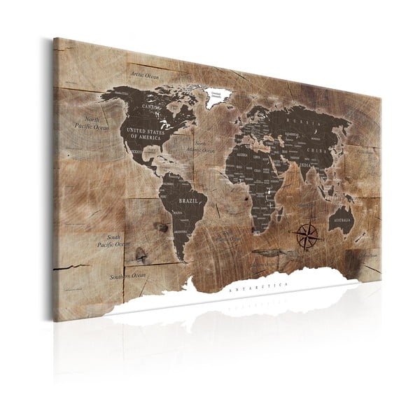 Tablica z mapą świata Bimago Wooden Mosaic 120x80 cm-image-2