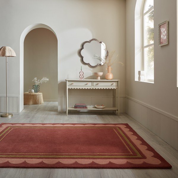 Bordowy wełniany dywan tkany ręcznie 160x230 cm Lois – Flair Rugs-image-1