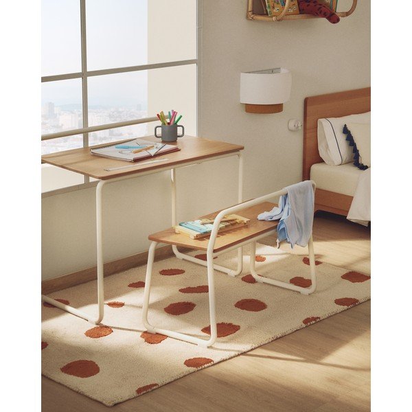 Kremowy bawełniany dywan dziecięcy odpowiedni do prania/tkany ręcznie 90x150 cm Tandani – Kave Home-image-1