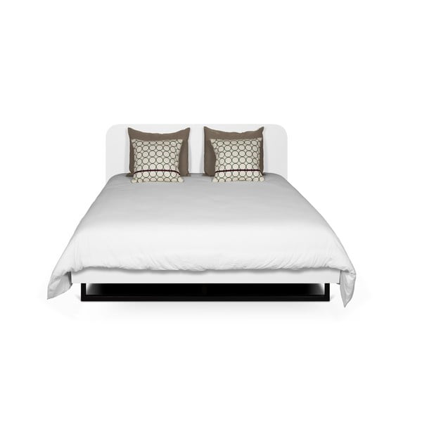 Białe łóżko z czarnymi nogami TemaHome Mara, 180 x 200 cm