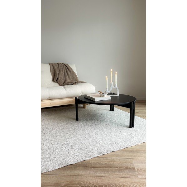 Czarny okrągły stolik z litego drewna sosnowego ø 80 cm Sticks – Karup Design-image-1