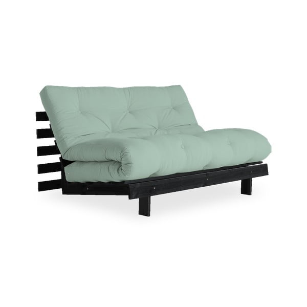 Sofa rozkładana z jasnozielonym obiciem Karup Design Roots Black/Mint