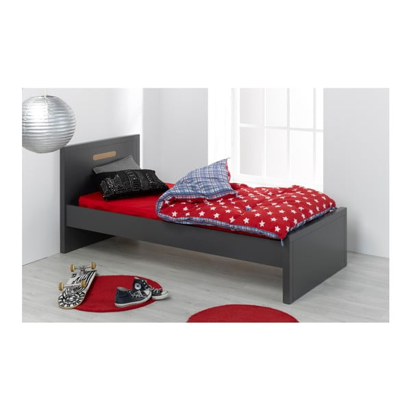 Czarne łóżko dziecięce JUNIOR Provence Milo, 90x200 cm