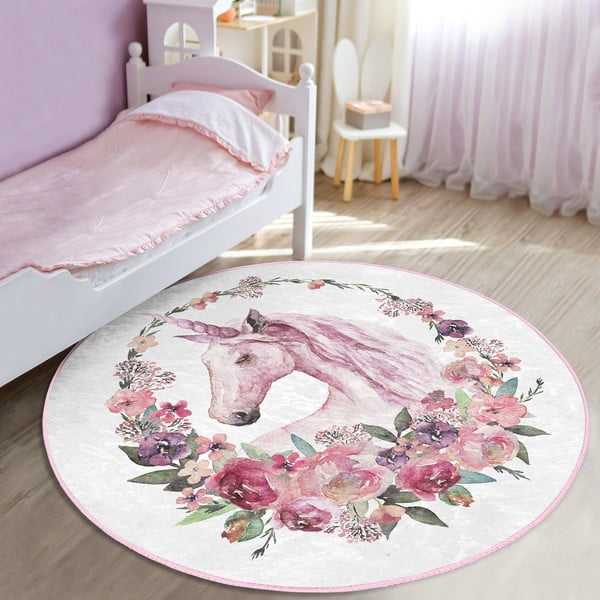 Różowy dywan dziecięcy ø 120 cm Comfort – Mila Home-image-3