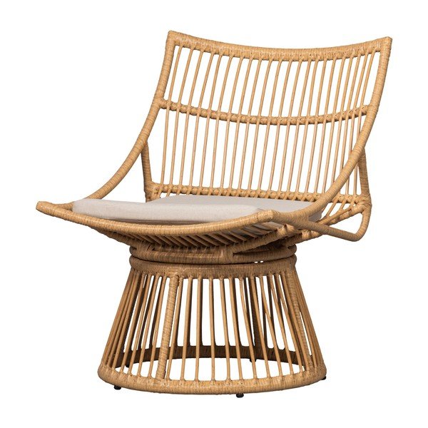 Fotel ogrodowy ze sztucznego rattanu w naturalnym kolorze Alatna – WOOOD