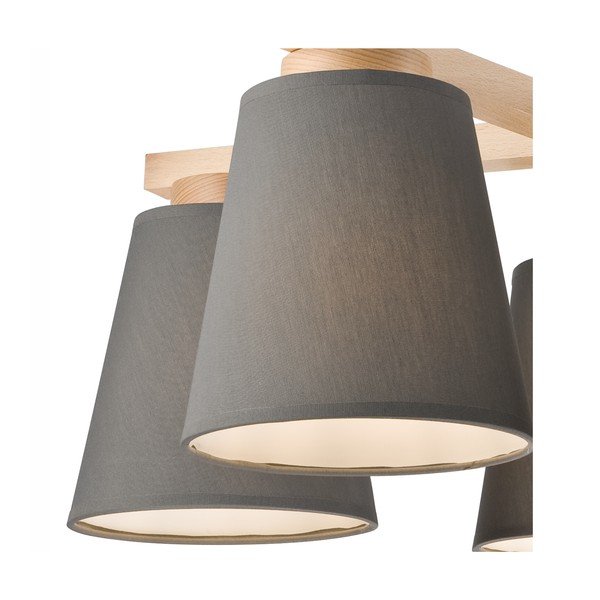 Szara lampa sufitowa z tekstylnym kloszem ø 15 cm Ellie – LAMKUR-image-3