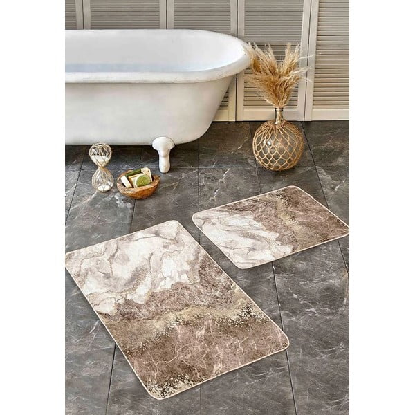 Brązowe dywaniki łazienkowe zestaw 2 szt. 60x100 cm – Mila Home-image-4