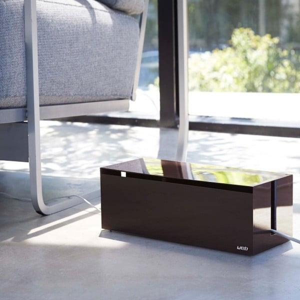 Czarno-brązowy pojemnik na ładowarki YAMAZAKI Web Cable Box-image-4