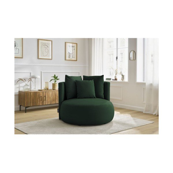 Ciemnozielony aksamitny fotel Cesar – Bobochic Paris-image-1