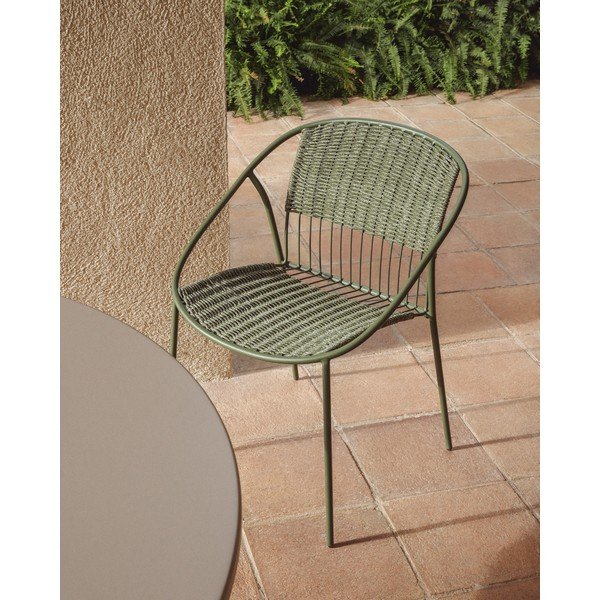 Ciemnozielone krzesło ogrodowe Atrani – Kave Home-image-1