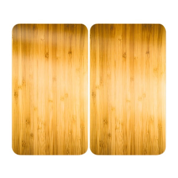 Płyty ochronne na kuchenkę ze szkła hartowanego zestaw 2 szt. 52x30 cm Wooden – Maximex