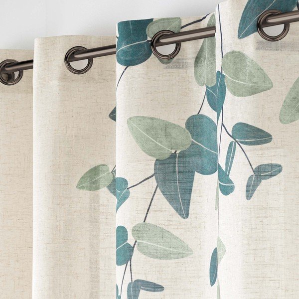 Zielono-beżowa zasłona 140x260 cm Botanica – douceur d'intérieur-image-3