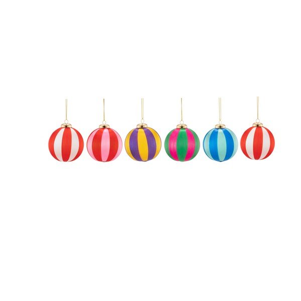 Tekstylne bombki zestaw 6 szt. 23,5 cm Yarn Stripe – Sass & Belle