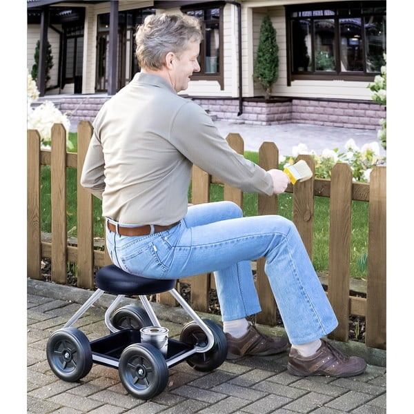 Czarny/szary stołek ogrodowy Secura – Maximex-image-2