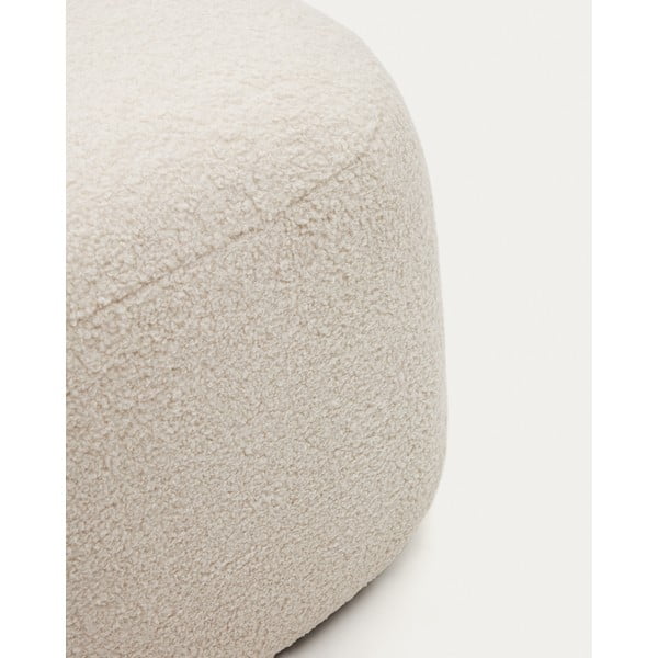 Kremowy puf z materiału bouclé Martina – Kave Home-image-1