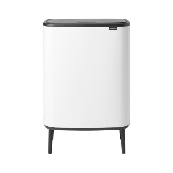 Biały stalowy kosz na śmieci otwierany na dotyk 60 l Bo Touch Bin Hi – Brabantia-image-4