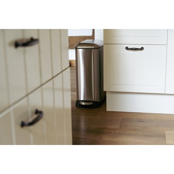 Kosz na śmieci z pedałem ze stali nierdzewnej w kolorze srebra 12 l Design – Wenko-image-1