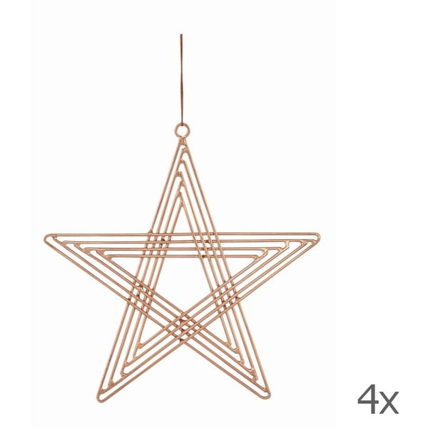 Zestaw 4 gwiazd wiszących Path Copper