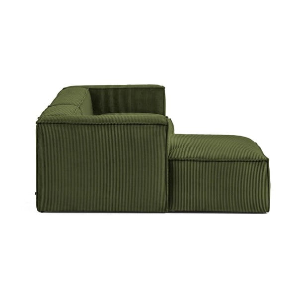 Zielony sztruksowy narożnik (lewostronny/z szezlongiem) Blok – Kave Home-image-3