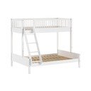 Białe piętrowe łóżko dziecięce z litego drewna bukowego ze stelażem 140x200/90x200 cm Forrest – Vipack