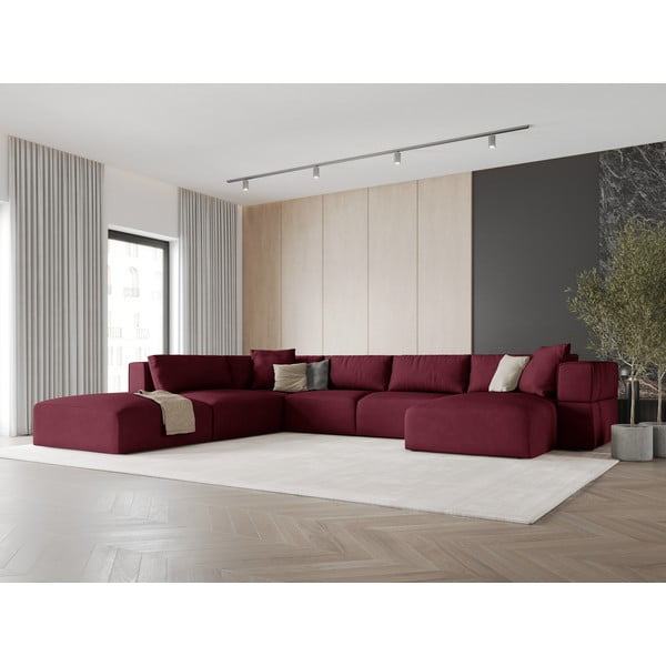 Bordowy narożnik (lewostronny/w kształcie litery U) Esther – Milo Casa-image-1