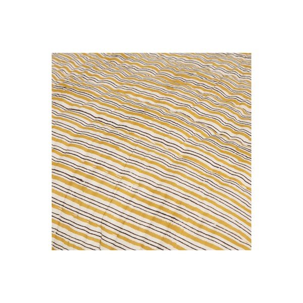 Musztardowa bawełniana narzuta na łóżko dwuosobowe 220x265 cm Chevron – BePureHome-image-4