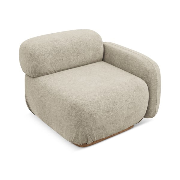 Beżowy moduł sofy z materiału bouclé (prawostronny) Ailani – Makamii-image-3