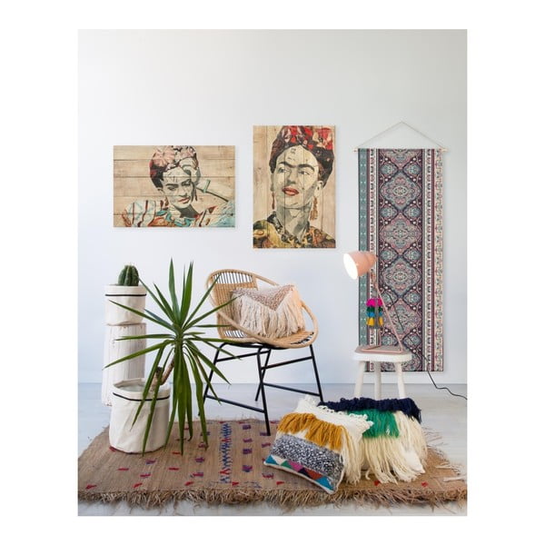 Tablica ścienna z drewna sosnowego Madre Selva Collage of Frida, 40x60 cm-image-1