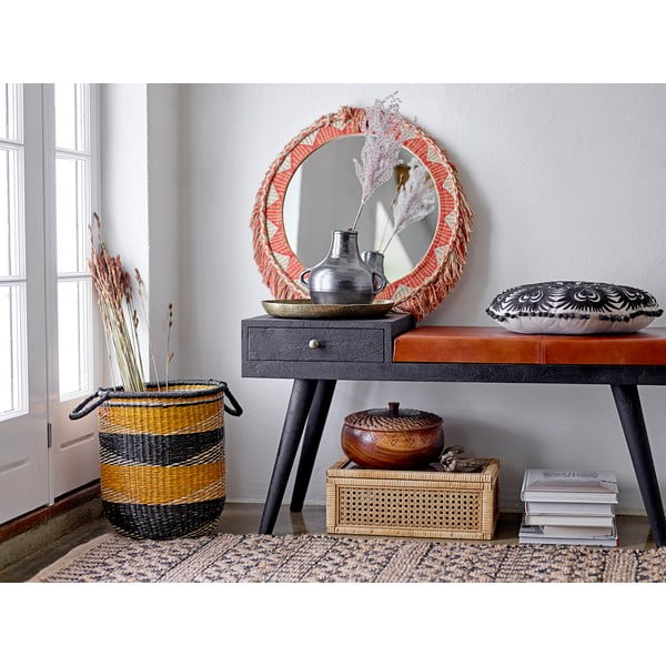 Czarno-beżowa poduszka dekoracyjna Bloomingville Mandala, ø 36 cm-image-1