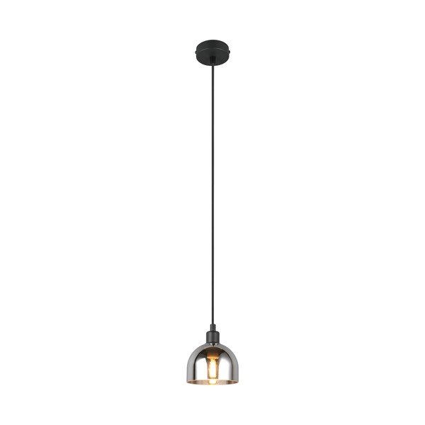 Lampa wisząca w czarno-srebrnym kolorze ze szklanym kloszem ø 12 cm Molly – Trio-image-1