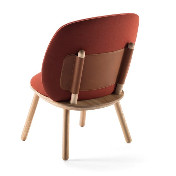 Brązowy fotel z jesionu z elementami skórzanymi EMKO Naïve-image-3