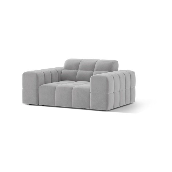 Jasnoszary aksamitny fotel Chicago – Cosmopolitan Design-image-1