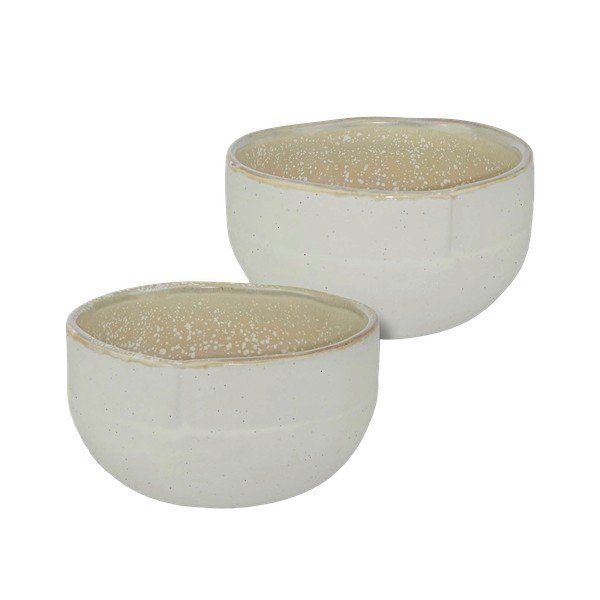 Biało-beżowe kamienne miski zestaw 2 szt. Sand Grain – Mette Ditmer Denmark