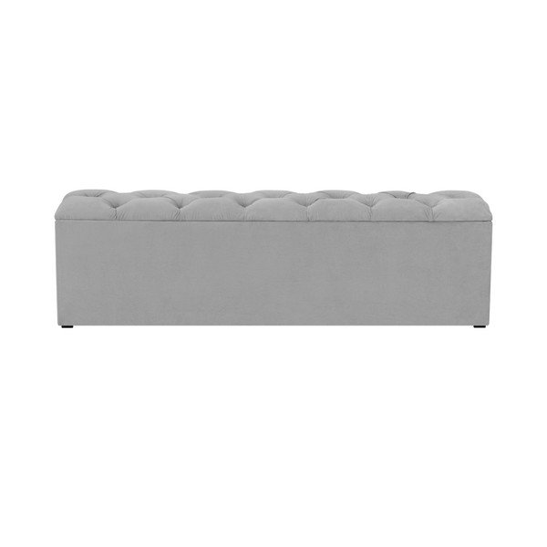 Szara ławka ze schowkiem do łóżka Kooko Home Manna, 47x180 cm-image-1