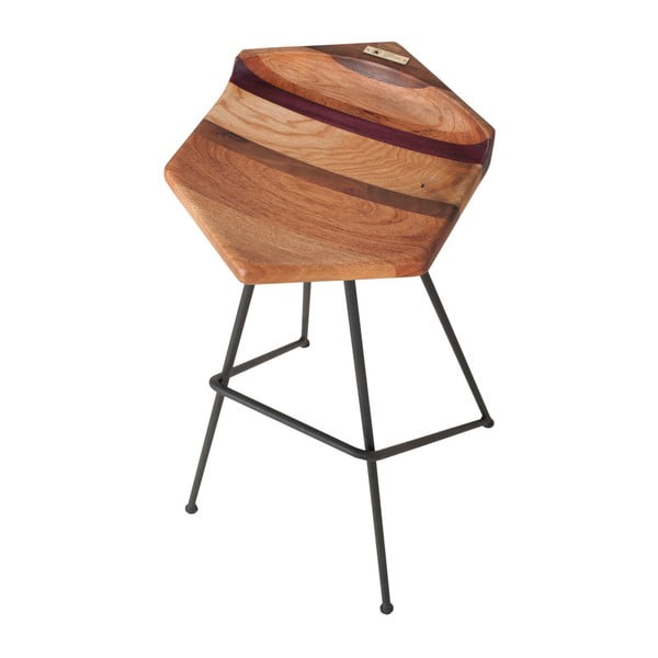 Hoker z siedziskiem z drewna amarantu FLAME furniture Inc. Ber-hex 