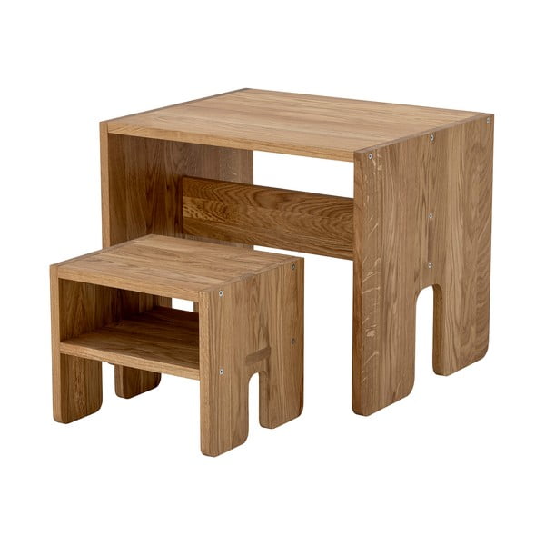 Stolik dla dzieci z drewna dębowego 60x50 cm Bas – Bloomingville-image-3