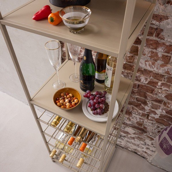 Beżowa szafka na wino liczba butelek 25, 45x185x40 cm Reese – WOOOD-image-1