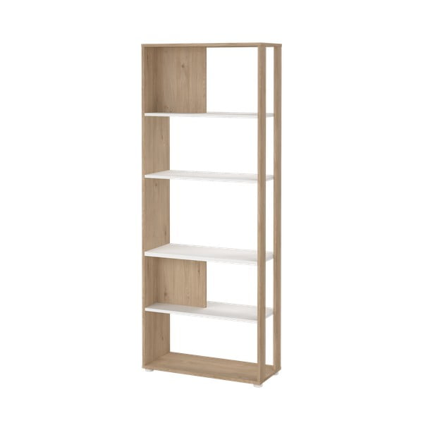 Biało-naturalny regał w dekorze dębu 80x205 cm Sign – Tvilum-image-2