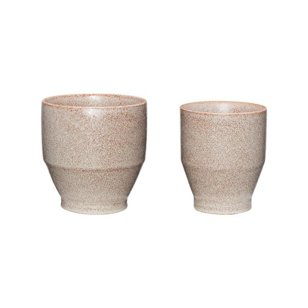 Ceramiczne ręcznie wykonane osłonki na doniczki zestaw 2 szt. ø 16 cm Ashes – Hübsch
