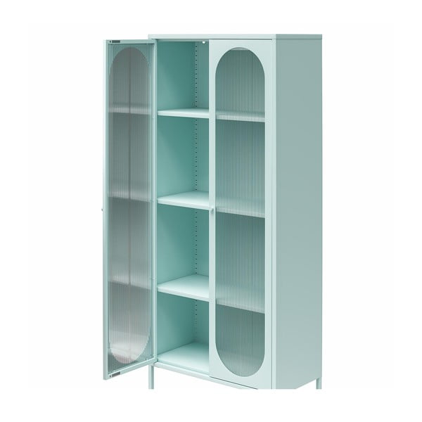 Jasnoniebieska metalowa witryna 80x186x40 cm Luna – Støraa-image-3