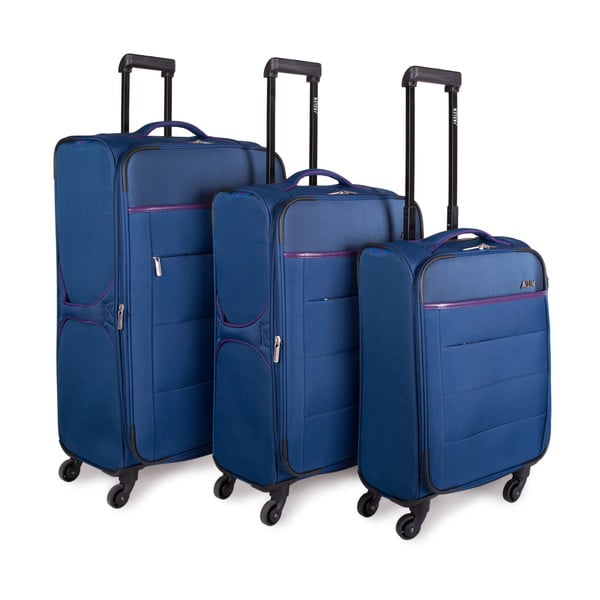 Zestaw 3 niebieskich walizek Jaslen