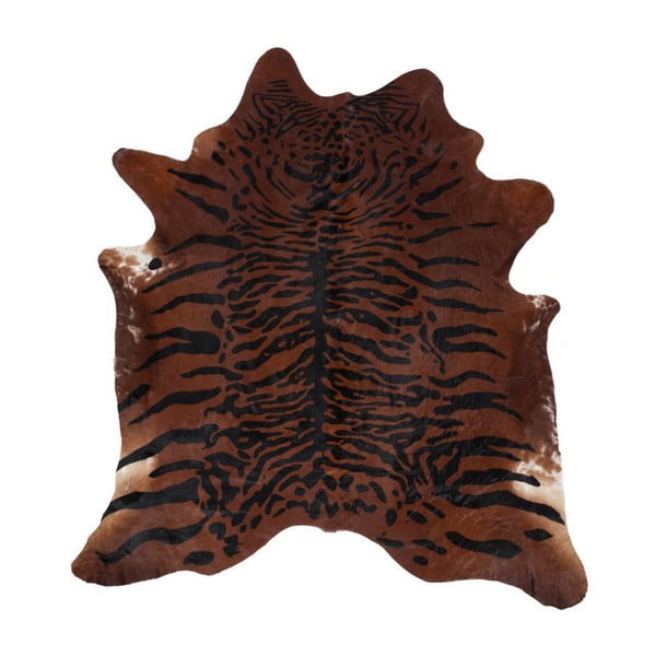 Brązowa skóra dekoracyjna Tiger, 155x220 cm