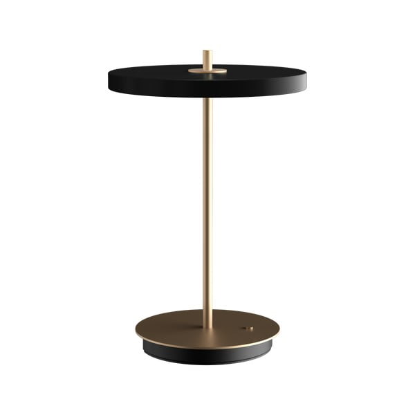 Czarna lampa stołowa LED ze ściemniaczem i metalowym kloszem (wysokość 31 cm) Asteria Move – UMAGE