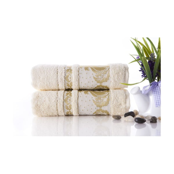 Zestaw 2 ręczników Antik Gold Cream, 50x90 cm
