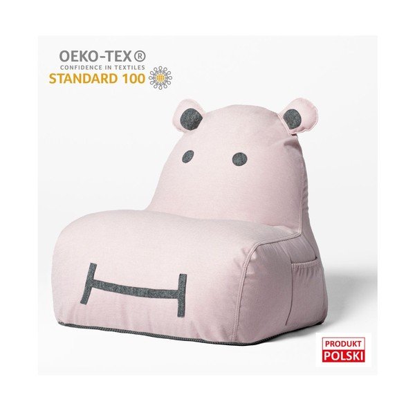 Jasnoróżowy dziecięcy worek do siedzenia Hippo – The Brooklyn Kids-image-2