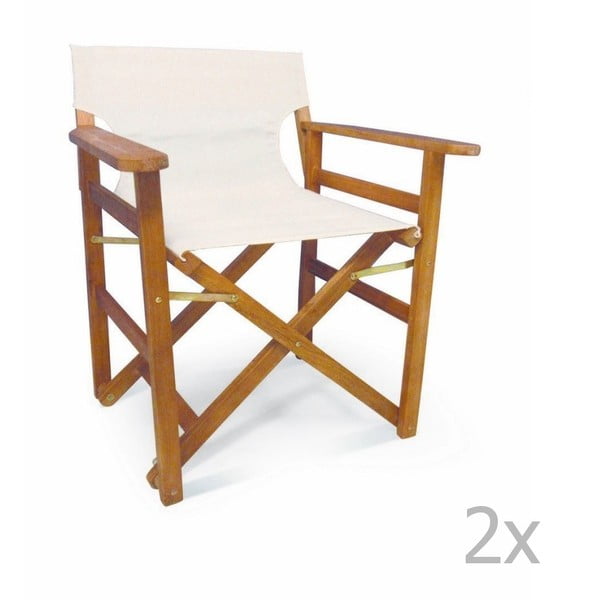 Zestaw 2 białych krzeseł składanych Direct